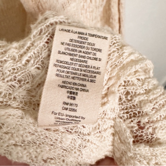 FREE PEOPLE COTTON CREAM LONG OVERSIZED CARDIGAN SZ XS - Picture 5 of 8